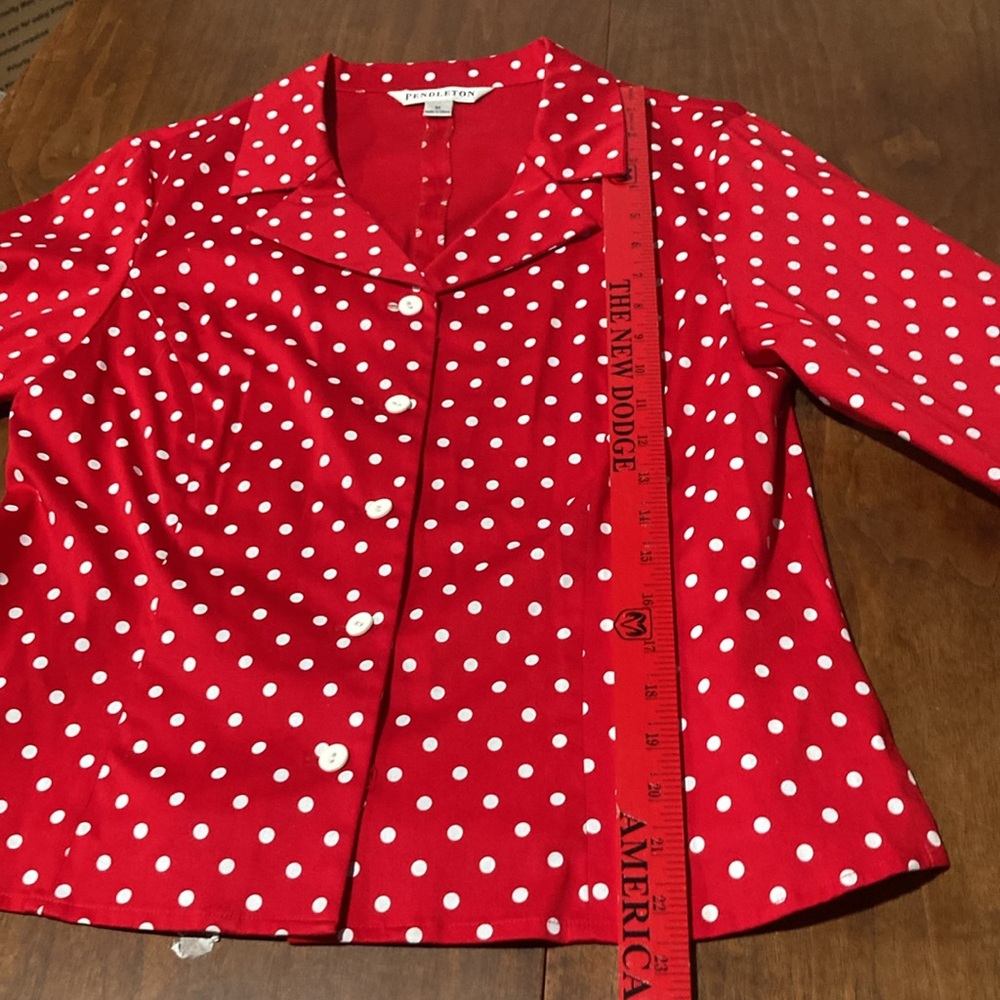 Pendleton Cotton Stretch Blouse Jacket Top M - image 8